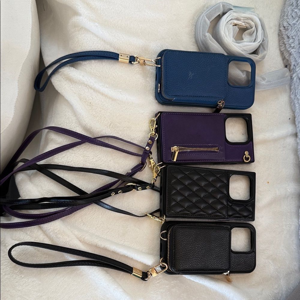 Lot of 4 iPhone 14 pro cases w/ straps/wallet/crossbody